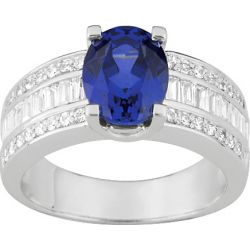 Bague argent pierre bleue